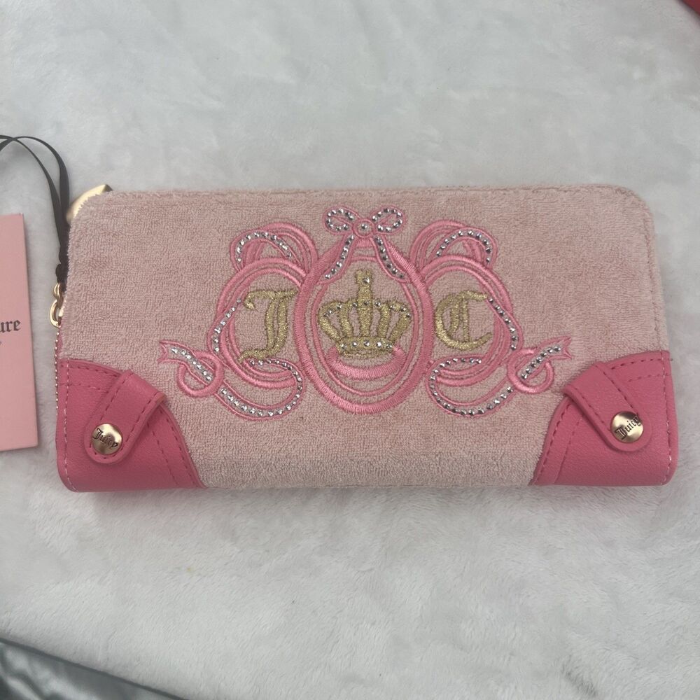 JUICY COUTURE Lovers Club Pink Lemonade Large Zip Around Wallet NWT